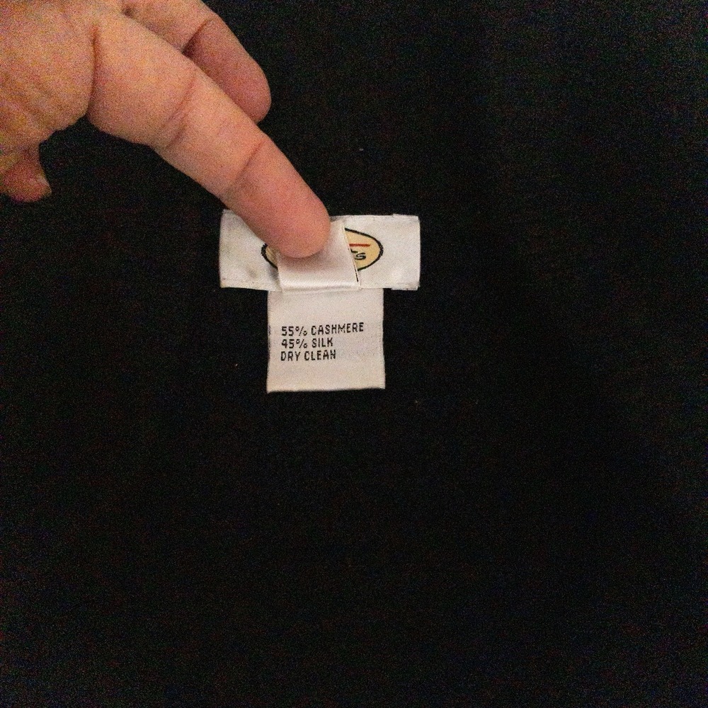 Talbots Black Cashmere Silk Blend Pullover Sweater Women's Large - Picture 6 of 11
